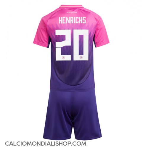 Maglie da calcio Germania Benjamin Henrichs #20 Seconda Maglia Bambino Europei 2024 Manica Corta (+ Pantaloni corti)